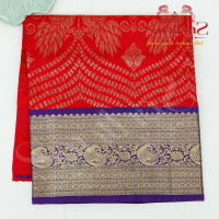 red-colour-body-with-contrast-blouse-border