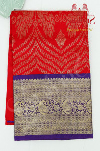 red-colour-body-with-contrast-blouse-border
