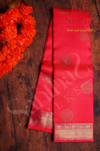 pinkish-orange-colour-in-body-yaali-butta-thread-embosed-with-self-blouse-border
