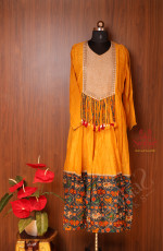 yellow-colour-chanderi-salwar-with-pant-dupatta