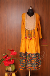 yellow-colour-chanderi-salwar-with-pant-dupatta