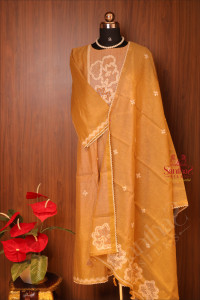 android-green-colour-semi-stitched-salwar-with-pant-dupatta