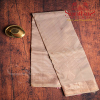 light-french-beige-colour-body-copper-zari-butta-border-with-contrast-blouse