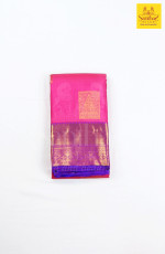 Pink Pure Silk Saree with Purple Zari Border