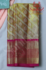 GOLD TISSUE BODY WITH PINK BORDER & BLOUSE