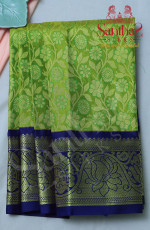 FLOURESCENT GREEN WITH CONTRAST BLOUSE & BORDER