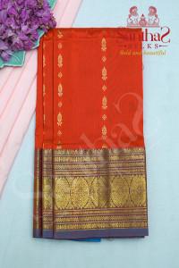 orange-colour-body-with-contrast-blouse-border