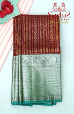 MEROON COLOUR BODY ZARI WITH CONTRAST BLOUSE & BORDER