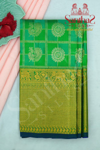 parrot-green-checked-body-with-contrast-blouse