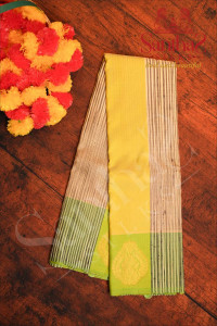 suphur-spring-green-cream-colour-body-with-black-thread-strips-and-contrast-blouse