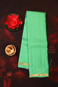 aqua-green-colour-with-one-inch-border-and-self-colour-blouse