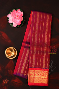 one-side-border-magenta-colour-body-with-golden-zari-butta-without-blouse