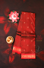 MAROON COLOUR BODY WITH GOLDEN ZARI BUTTA WITH CONTRAST BLOUSE & BORDER