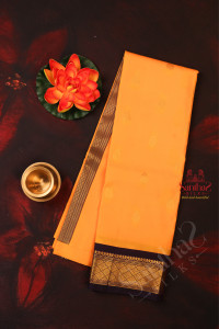 oneside-border-mango-yellow-colour-body-with-golden-zari-butta-without-blouse