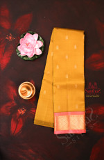 ONESIDE BORDER MEHENDHI GREEN COLOUR BODY WITH GOLDEN ZARI BUTTA & WITHOUT BLOUSE
