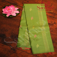 borderless-light-green-colour-body-with-multi-colour-thread-flower-buttas-lines-and-contrast-blouse