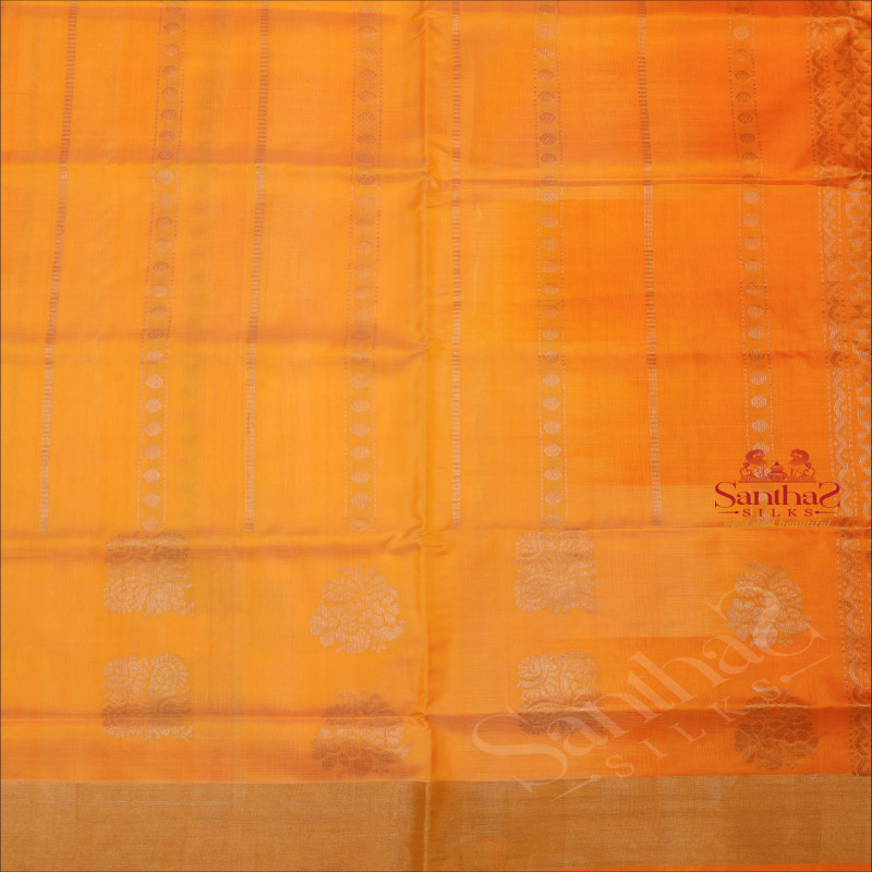 LIGHT YELLOW COLOUR BODY WITH GOLDEN ZARI FLORAL BUTTA WITH SELF BLOUSE