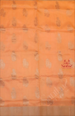 LIGHT PEACH COLOUR BODY WITH SILVER ZARI PEACOCK BUTTA WITH SELF BLOUSE