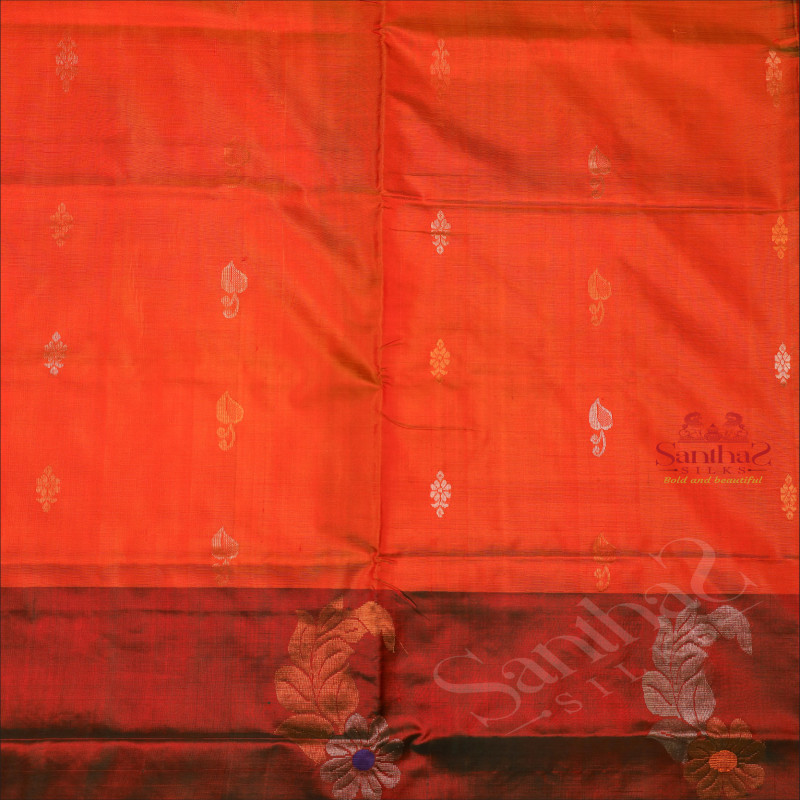 GOLDEN MUSTARD YELLOW COLOUR BODY WITH GOLDEN SILVER ZARI BUTTA WITH SELF BLOUSE