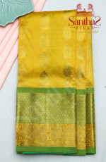 YELLOW COLOUR IN BODY WITH CONTRAST BLOUSE & BORDER