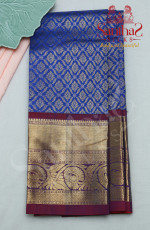 PEPSI BLUE IN BODY WITH CONTRAST BLOUSE & BORDER