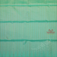 TURQUOISE BLUE COLOUR BODY WITH GOLDEN & SILVER ZARI STRIP LINES AND SELF COLOUR PALLU & BLOUSE