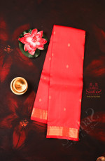 BRIGHT RED COLOUR BODY WITH SMALL BUTTAS AND SELF COLOUR PALLU WITH SELF COLOUR BLOUSE