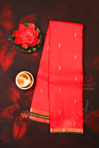 bright-red-colour-body-with-small-buttas-and-self-colour-pallu-with-self-colour-blouse