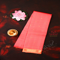 dark-pink-colour-body-with-golden-zari-buttas-single-side-border-and-contrast-pallu-without-blouse
