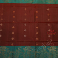 DARK BROWN COLOUR BODY WITH GOLDEN & SILVER ZARI BUTTAS AND CONTRAST COLOUR PALLU & BLOUSE