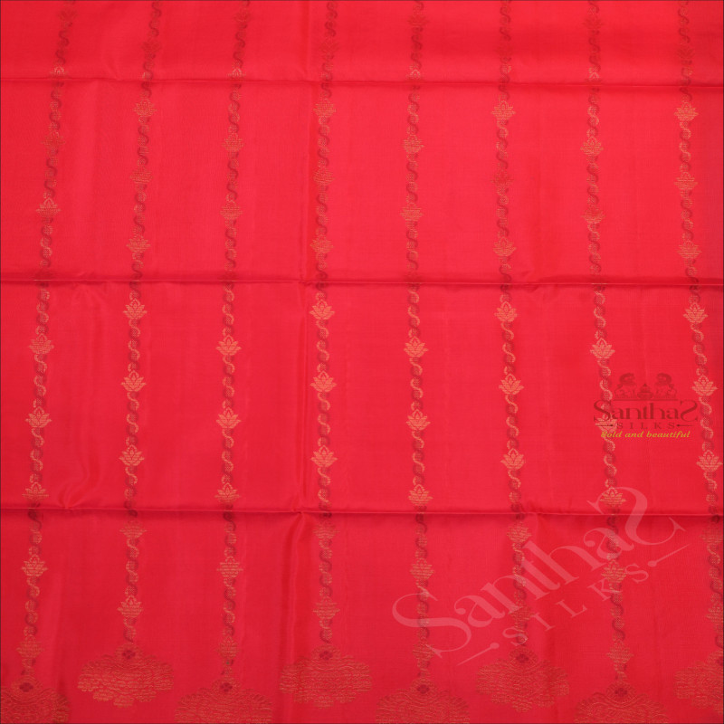 PINK COLOUR BODY WITH GOLDEN ZARI KODI BUTTA WITH CONTRAST BLOUSE & BORDER