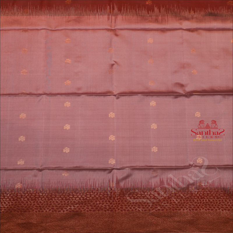 LILAC COLOUR BODY WITH GOLDEN ZARI FOLRAL BUTTA WITH CONTRAST BLOUSE & BORDER