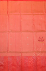 PASTEL PEACH COLOUR BODY WITH GOLDEN ZARI BUTTA WITH CONTRAST BLOUSE & BORDER