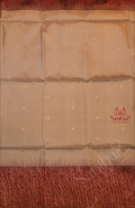 GREY COLOUR BODY WITH GOLDEN ZARI BUTTA WITH CONTRAST BLOUSE & BORDER