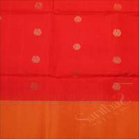 CANDY APPLE RED COLOUR BODY WITH GOLDEN ZARI BUTTA AND CONTRAST COLOUR PALLU & BLOUSE