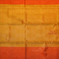 LEMON YELLOW COLOUR BODY WITH GOLDEN ZARI TREE BUTTA WITH CONTRAST BLOUSE & BORDER