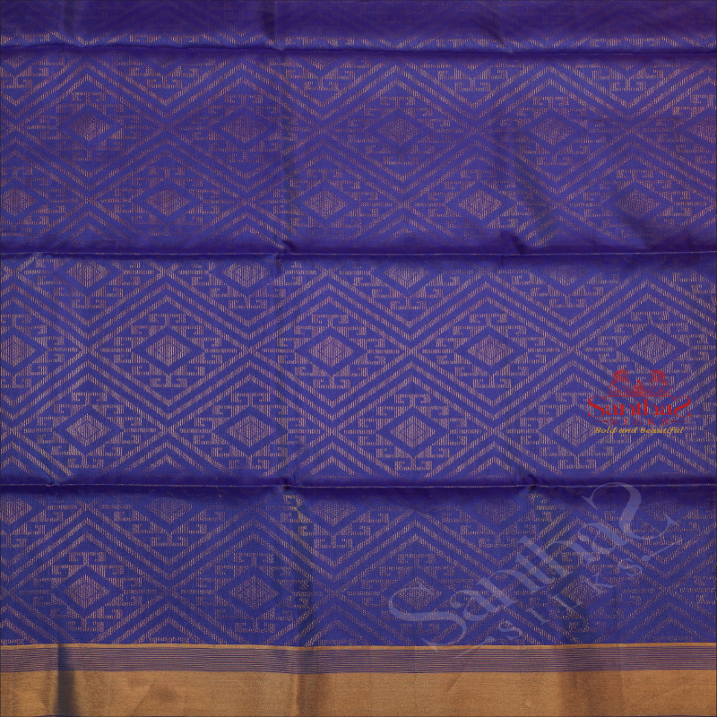 DARK BLUE COLOUR BODY WITH GOLDEN ZARI FANCY DESIGN AND CONTRAST COLOUR PALLU & BLOUSE