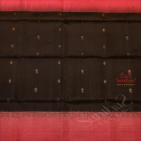 BLACK COLOUR BODY WITH GOLDEN ZARI BUTTA WITH CONTRAST BLOUSE & BORDER