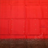 ORANGE RED COLOUR BODY WITH GOLDEN ZARI BUTTA WITH CONTRAST BLOUSE & BORDER