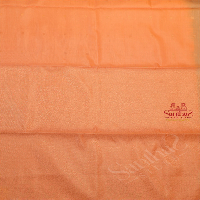 PEACH COLOUR BODY WITH GOLDEN ZARI FANCY BUTTA AND CONTRAST COLOUR PALLU & BLOUSE