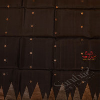 BLACK COLOUR BODY WITH GOLDEN ZARI BUTTA WITH CONTRAST BLOUSE & BORDER