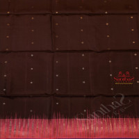 COFFEE BROWN COLOUR BODY WITH SILVER ZARI FLORAL BUTTA WITH CONTRAST BLOUSE & BORDER