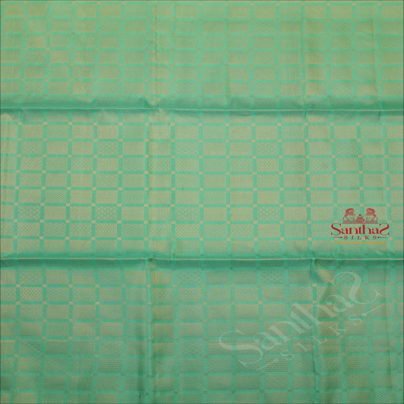 TURQUOISE BLUE COLOUR BODY WITH GOLDEN ZARI FANCY BUTTA AND CONTRAST COLOUR PALLU & BLOUSE