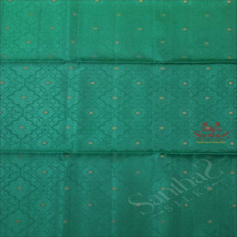 GREEN COLOUR BODY WITH GOLDEN ZARI BUTTA AND CONTRAST COLOUR PALLU & BLOUSE