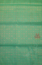 MINT GREEN COLOUR BODY WITH GOLDEN ZARI FANCY BUTTA WITH CONTRAST BLOUSE & BORDER