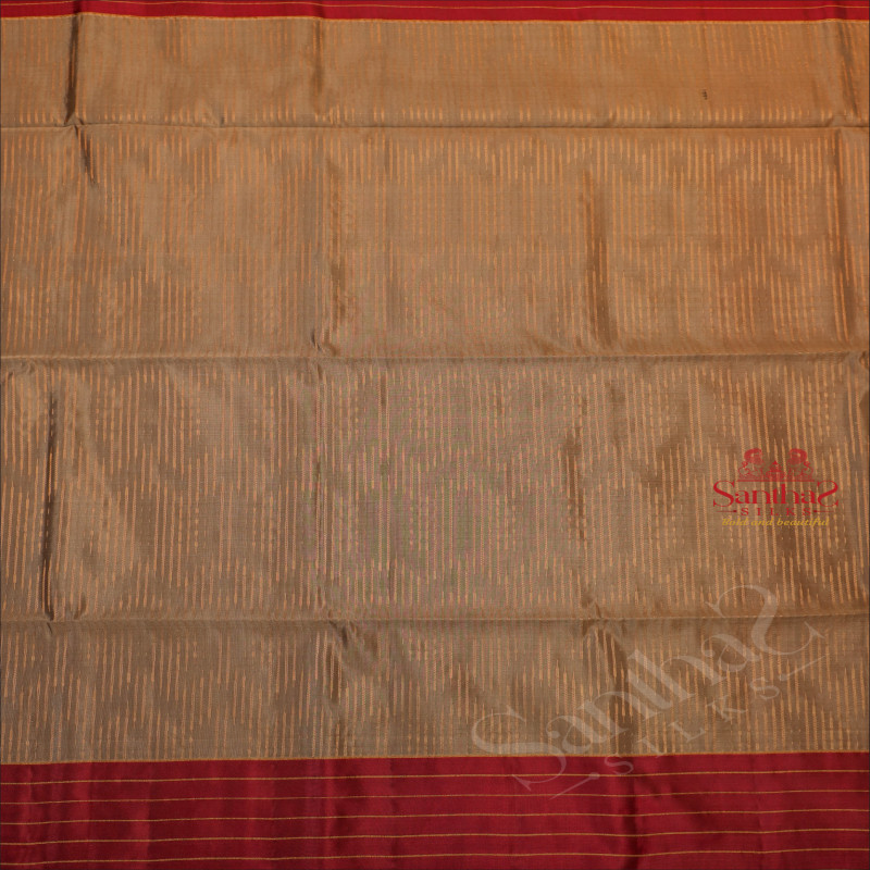 GRAY COLOUR BODY WITH GOLDEN ZARI FANCY BUTTA WITH CONTRAST BLOUSE & BORDER