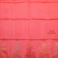 WATERMELON PINK COLOUR BODY WITH GOLDEN, COPPER & SILVER ZARI GOPURAM MOTIFS IN BORDER AND CONTRAST COLOUR PALLU & BLOUSE