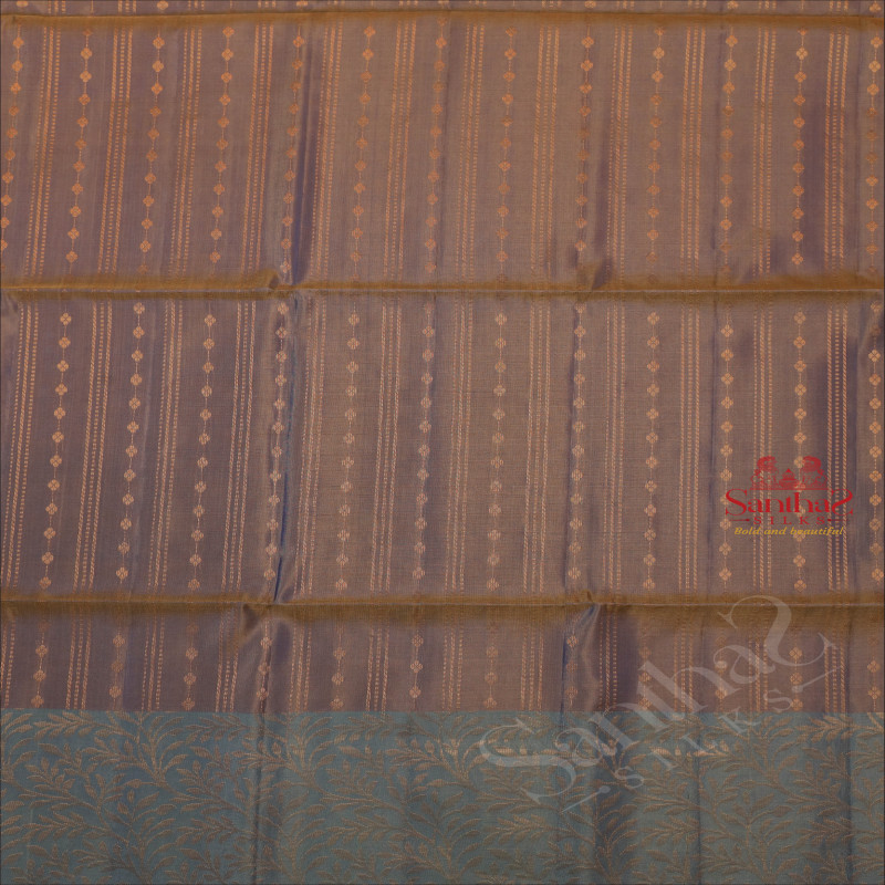 BLUE & GREY MIXED COLOUR BODY WITH GOLDEN ZARI FANCY BUTTA AND CONTRAST COLOUR PALLU & BLOUSE