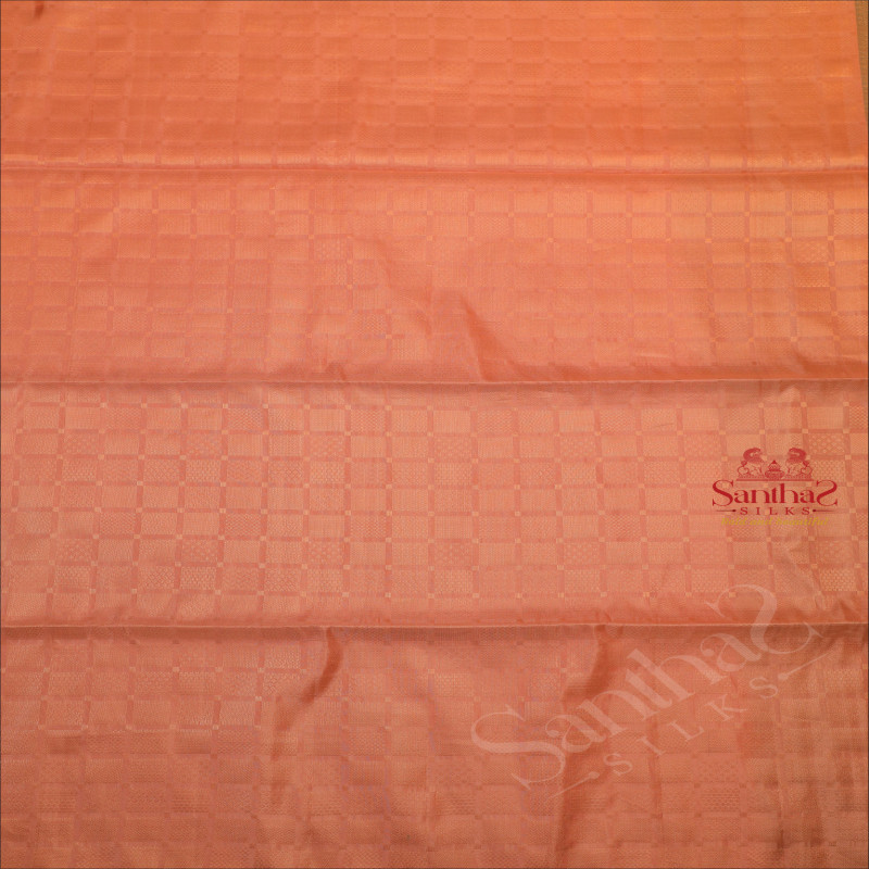 PASTEL PEACH COLOUR BODY WITH FANCY BUTTA WITH CONTRAST BLOUSE & BORDER