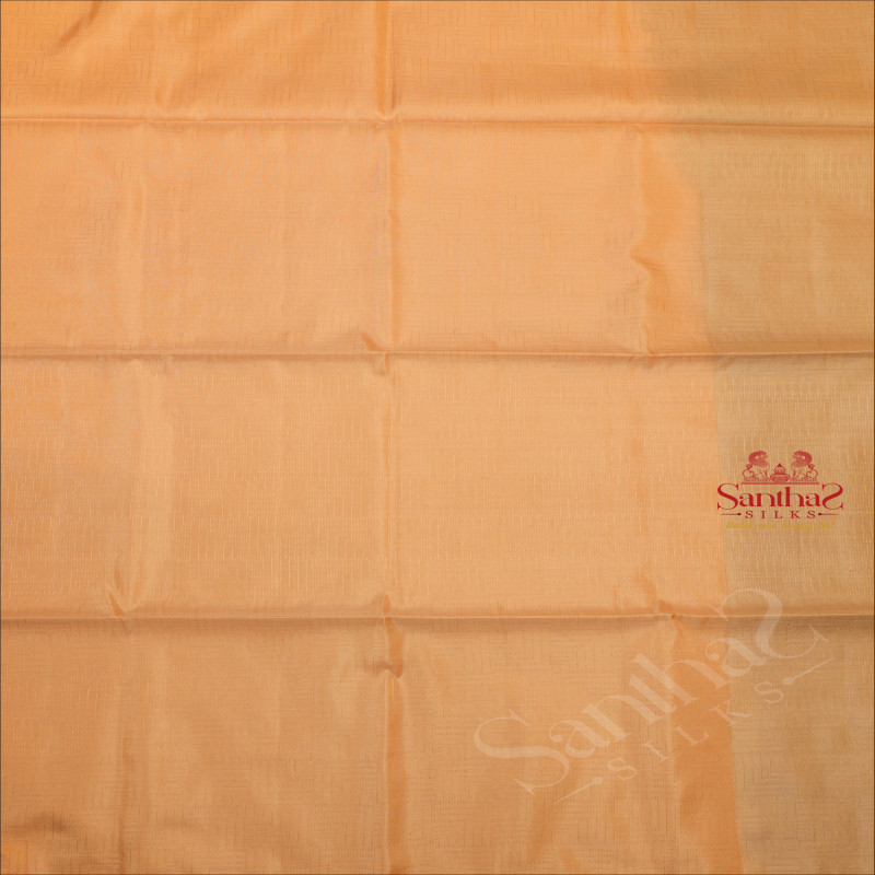 IVORY COLOUR BODY WITH GOLDEN ZARI STRIPS WITH CONTRAST BLOUSE & BORDER